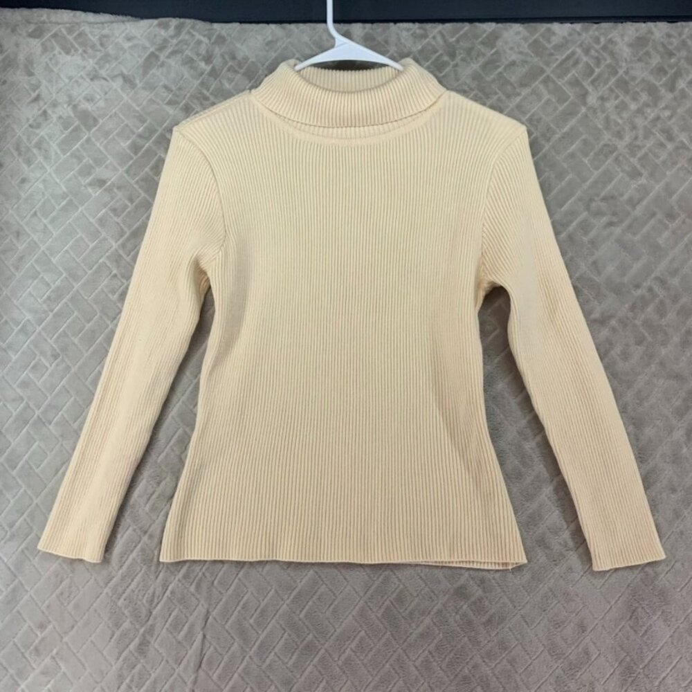 Jon & Anna Sweater Girls L Neutral Beige Turtle Neck Classic Fit